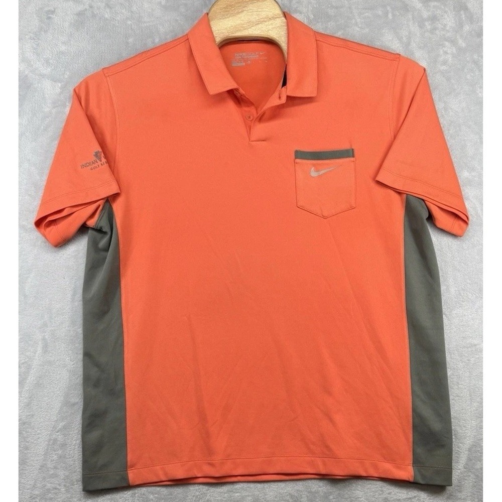 Nike Golf Tour Performance Indian Wells Golf Polo Shirt Orange Men's Size XL